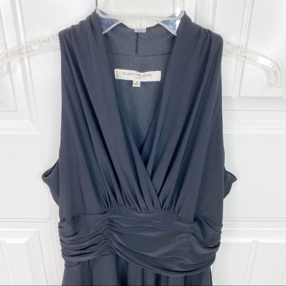 Evan-Picone V-Neck Tiered Skirt Knee-length Dress - Picture 2 of 7